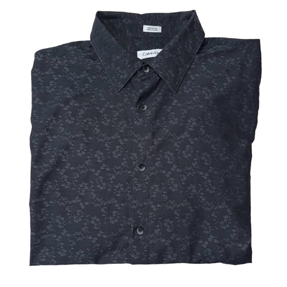 Calvin klein (EUC) 100% Cotton Men’s Long Sleeve Button Up Shirt, Size Large - Picture 4 of 10